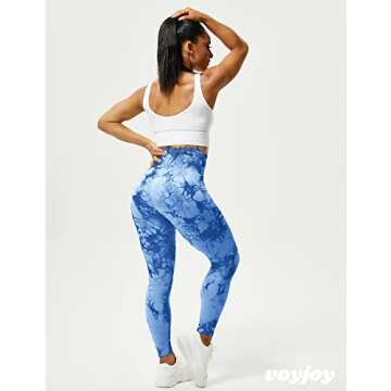 VOYJOY Tie Dye Seamless Leggings for Women High Waist Yoga Pants, Scrunch Butt Lifting Elastic Tights