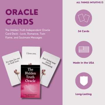 All Things Intuitive The Hidden Truth Oracle - Messages for Relationships in Challenge, 54 Cards, Indie, Premium Card Stock - Made in USA, Pink