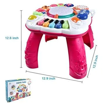 THISMY Early Development Baby Toys 6 to 12 Months,Activity Music Toys for Toddlers 11.8×11.8×12.2 Inches (Red)