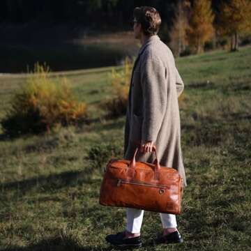 Genuine Leather Austin XL Duffle Bag for Travel