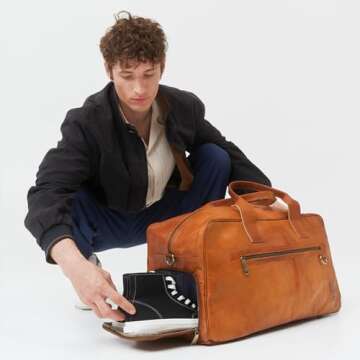 Genuine Leather Austin XL Duffle Bag for Travel