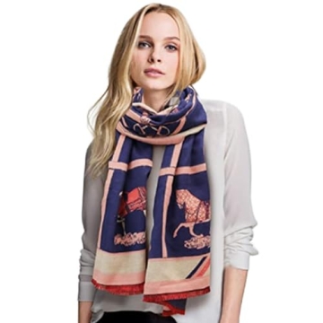 EXTREE Fashion Design Tie Scarfs for Women - Winter Warm Small Plaid Pointed Wool Scarf