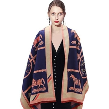 Stylish EXTREE Winter Warm Plaid Cashmere Scarf for Women