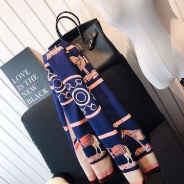 Stylish EXTREE Winter Warm Plaid Cashmere Scarf for Women