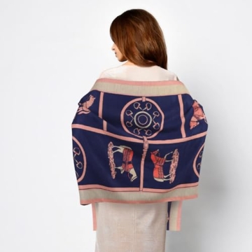 Stylish EXTREE Winter Warm Plaid Cashmere Scarf for Women