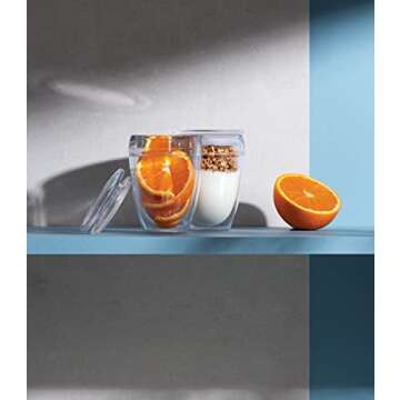 Bodum 10oz Pavina Double Wall Tumblers with Lid - Set of 2, Durable & BPA-Free