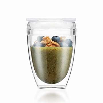 Stylish Bodum 10oz Double Wall Tumblers with Lid Set