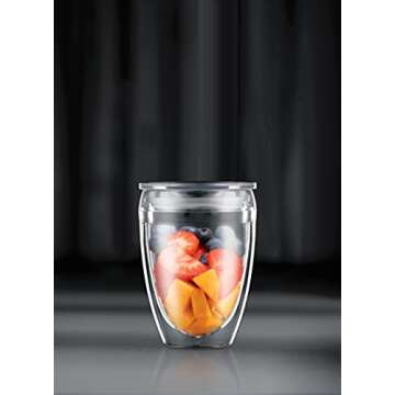 Stylish Bodum 10oz Double Wall Tumblers with Lid Set