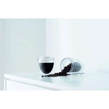 Stylish Bodum 10oz Double Wall Tumblers with Lid Set