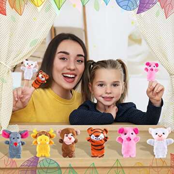 Chivao 72 Pieces Valentines Day Card with Finger Puppet Valentines Day Gifts for Kids Plush Animal Finger Puppet Classroom Exchange Prizes Valentine's Greeting Card for Valentines Party Favor