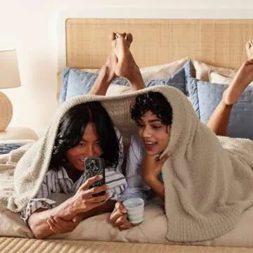 Bedsure Knit Throw Blanket for Couch - Super Soft, Cozy & Warm Fluffy Blanket, Breathable, Lightweight for Bed & Sofa, Brown, 50x60 Inches