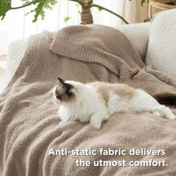 Bedsure Knit Throw Blanket for Couch - Super Soft, Cozy & Warm Fluffy Blanket, Breathable, Lightweight for Bed & Sofa, Brown, 50x60 Inches