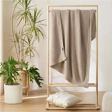 Bedsure Knit Throw Blanket for Couch - Super Soft, Cozy & Warm Fluffy Blanket, Breathable, Lightweight for Bed & Sofa, Brown, 50x60 Inches