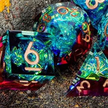 ARUOHHA Handmade Sharp Edges Polyhedral Dice Set