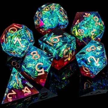 ARUOHHA Handmade Sharp Edges Polyhedral Dice Set