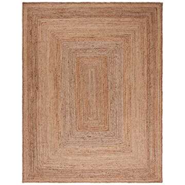 SAFAVIEH Cape Cod Collection Area Rug - 8' x 10', Natural, Handmade Flat Weave Jute, Ideal for High Traffic Areas in Living Room, Bedroom (CAP252A)