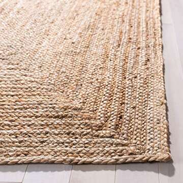 SAFAVIEH Cape Cod Collection Area Rug - 8' x 10', Natural, Handmade Flat Weave Jute, Ideal for High Traffic Areas in Living Room, Bedroom (CAP252A)
