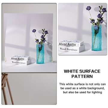 BEIYANG 2 Marble 24x24 Inch Photography Backdrop Boards with 2 PCS Bracket for Flat Lay or Food Photography Background Marble and White Backdrop Photo Table Backdrop