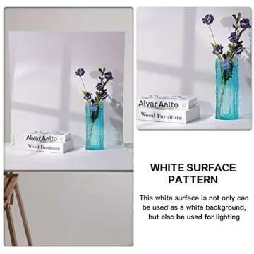 BEIYANG 2 Marble 24x24 Inch Photography Backdrop Boards with 2 PCS Bracket for Flat Lay or Food Photography Background Marble and White Backdrop Photo Table Backdrop