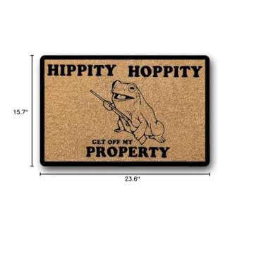 LSS Trading Hippity Hoppity Get Off My Property Doormat, Frog Get Off Property, Funny Doormat, Hippity Hoppity, Get Off, My Property Get Out My Property 23.6" x 15.7"
