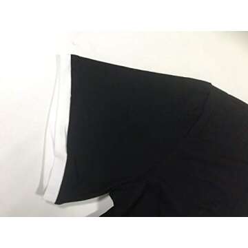 KUYIGO Men's Short Sleeve Polo Shirts Casual Slim Fit Basic Designed Cotton Shirt Large Black