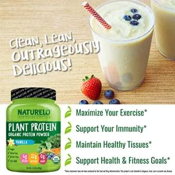 NATURELO Plant Protein Powder - Creamy Vanilla Flavor