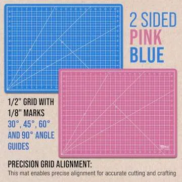 U.S. Art Supply 18" x 24" Pink/Blue Professional Self Healing 5-Ply Double Sided Durable Non-Slip Cutting Mat Great for Scrapbooking, Quilting, Sewing and all Arts & Crafts Projects