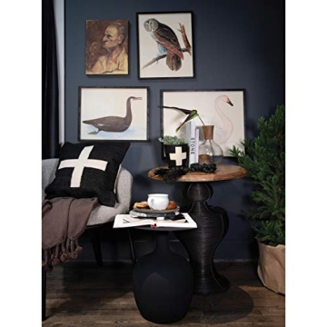 Creative Co-Op Woven Cotton Throw with Tassels in Iron Color