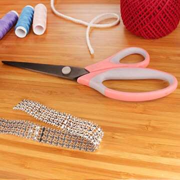 JubileeYarn Titanium Softgrip Scissors Set for Sewing, Arts, Crafts, Office - 1 Set of 3 - Pink
