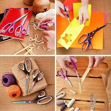 JubileeYarn Titanium Softgrip Scissors Set for Sewing, Arts, Crafts, Office - 1 Set of 3 - Pink