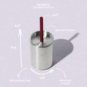 Avanchy 8oz Stainless Steel Baby Sippy Cup Spill-Proof Training Cup for Toddlers and Infants. Easy Grip and Leak-Proof Design - Green