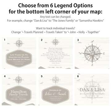 Holy Cow Canvas Personalized Farmhouse Push Pin World Map on Canvas, 3 Sizes, Includes Pins to Mark Travels, World Map Pin Board, Best Gifts for People Who Travel Gift for Travel Lovers