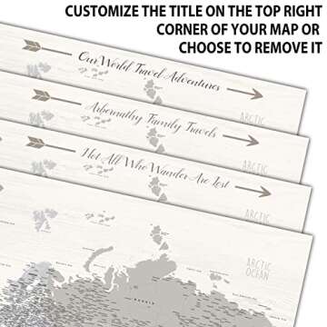 Holy Cow Canvas Personalized Farmhouse Push Pin World Map on Canvas, 3 Sizes, Includes Pins to Mark Travels, World Map Pin Board, Best Gifts for People Who Travel Gift for Travel Lovers