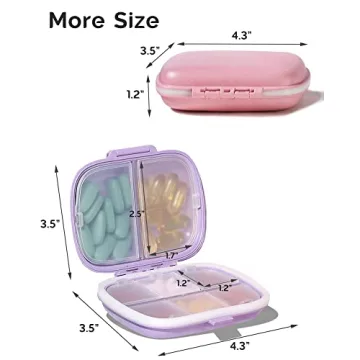 Compact MEACOLIA Travel Pill Organizer with 8 Compartments