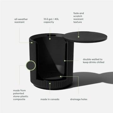 Veradek Outdoor Cooler Side Table - Stylish 2 in 1 Solution