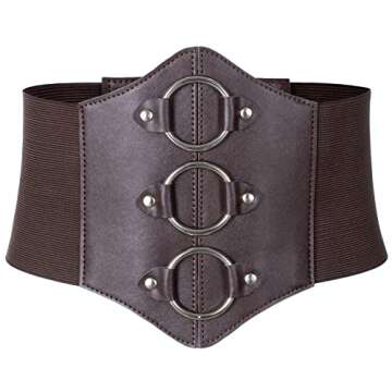 Womens Renaissance Victorian Peasant Ruffle Smocked Waist Boho Pirate Shirt Blouse with Belt Set(Bei...