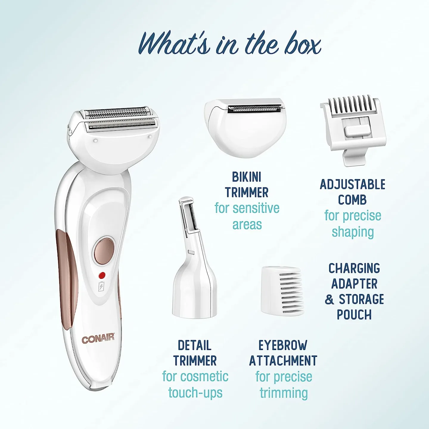 Cordless Electric Trimmer & Shaver for Women