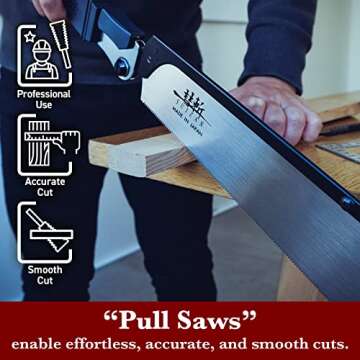 SUIZAN Folding Dozuki Dovetail Saw 9.5" Crosscut - Professional Japanese Pullsaw Handsaw Woodworking Tools