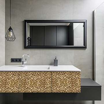 KASARO Peel and Stick Backsplash 3D Gold Hexagon Tiles