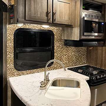 KASARO Peel and Stick Backsplash 3D Gold Hexagon Tiles