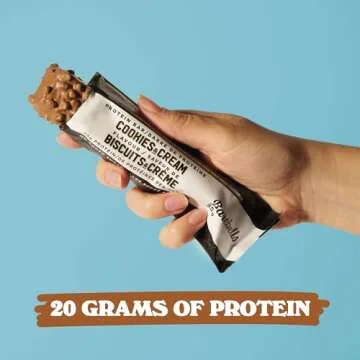 Barebells Protein Bars Cookies & Cream - 12 Count, Pack of 2 - Protein Snacks with 20g of High Protein - Chocolate Protein Bar with 1g of Total Sugars - On The Go Protein Snack & Breakfast Bars