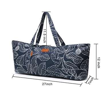 ELENTURE Large Yoga Mat Bag for Women Men, Travel Yoga Gym Bag for Pilates Office Beach Workout, Yoga Mat Tote Carrier with Mat Strap for 1/4" 1/2" Thick Exercise Yoga Mat