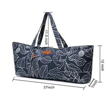 ELENTURE Large Yoga Mat Bag for Women Men, Travel Yoga Gym Bag for Pilates Office Beach Workout, Yoga Mat Tote Carrier with Mat Strap for 1/4" 1/2" Thick Exercise Yoga Mat