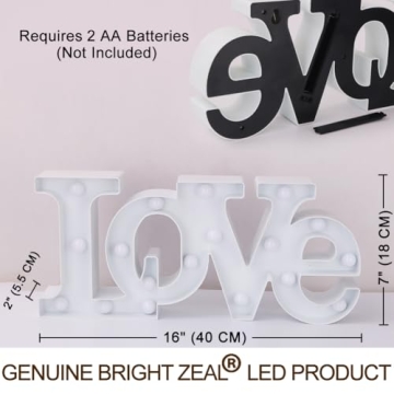 Bright Zeal LED LOVE Marquee Sign - Decorative Home Light