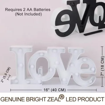 Bright Zeal LED LOVE Marquee Sign - Decorative Home Light