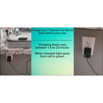 Hot Bento – Self Heated Lunch Box and Food Warmer – Battery Powered, Portable, Cordless, Hot Meals for Office, Travel, Jobsite, Picnics, Outdoor Recreation, Kitchen Meal Prep (Titanium) (HB-T-1)