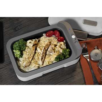 Hot Bento – Self Heated Lunch Box and Food Warmer – Battery Powered, Portable, Cordless, Hot Meals for Office, Travel, Jobsite, Picnics, Outdoor Recreation, Kitchen Meal Prep (Titanium) (HB-T-1)