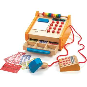 Hape Kids Wooden Checkout Register Play Set - Fun