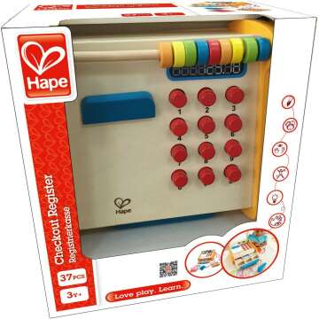 Hape Kids Wooden Checkout Register Play Set - Fun