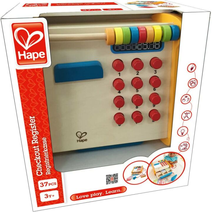 Hape Kids Wooden Checkout Register Play Set - Fun